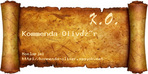 Kommenda Olivér névjegykártya